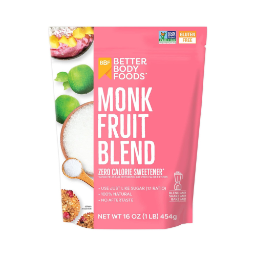 betterbody foods monk fruit sweetener blend, sugar substitute, 1 lbs.
