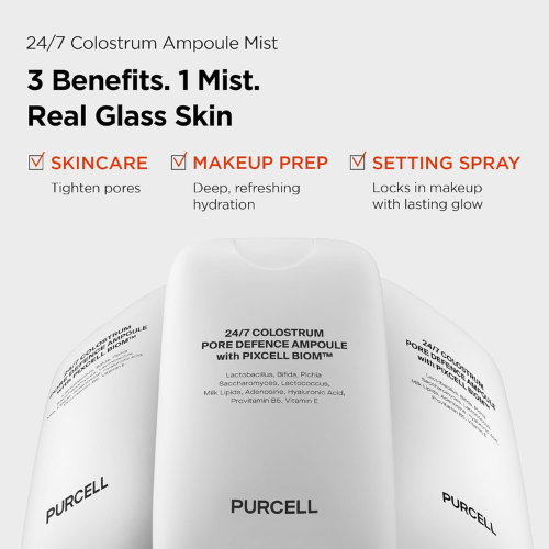 purcell 24/7 colostrum ampoule mist glass skin with long hydration, poreless smooth skin, before & after makeup, hyaluronic acid and vitamin, for all skin types, 1.85 fl oz purcell 24/7 colostrum ampoule mist glass skin with long hydration, poreless smooth skin, before & after makeup, hyaluronic acid and vitamin, for all skin types, 1.85 fl oz