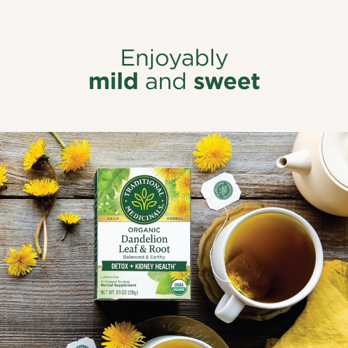 traditional medicinals organic dandelion leaf & root tea bag | to detox & supports healthy digestion | caffeine free | herbal supplement | 16 tea bags traditional medicinals organic dandelion leaf & root tea bag | to detox & supports healthy digestion | caffeine free | herbal supplement | 16 tea bags