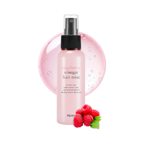 a'pieu raspberry vinegar hair mist (3.55 fl oz) scalp hair care mist, frizz free, refreshing floral scent all day, non sticky