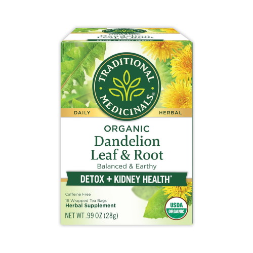 traditional medicinals organic dandelion leaf & root tea bag | to detox & supports healthy digestion | caffeine free | herbal supplement | 16 tea bags
