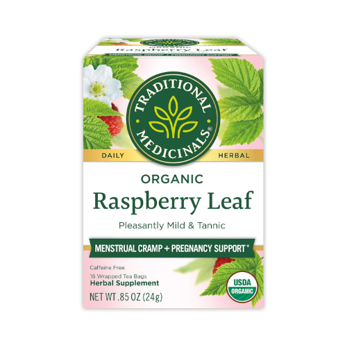 Home traditional medicinals tea, organic raspberry leaf, eases menstrual cramps, supports a healthy pregnancy, 16 tea bags